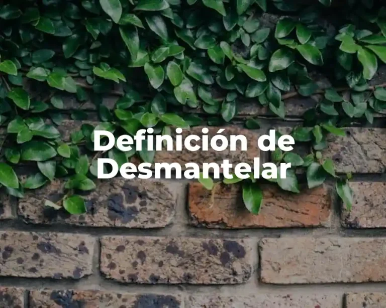 Definición de Desmantelar