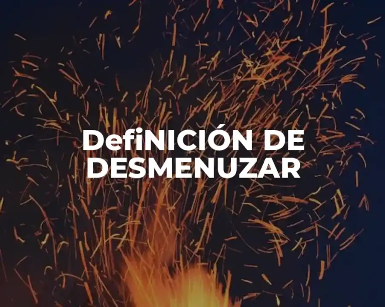 DefiNICIÓN DE DESMENUZAR