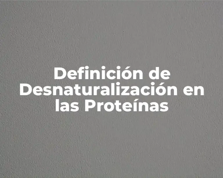 Definición de Desnaturalización en las Proteínas