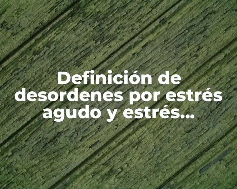 Definición de desordenes por estrés agudo y estrés postraumático