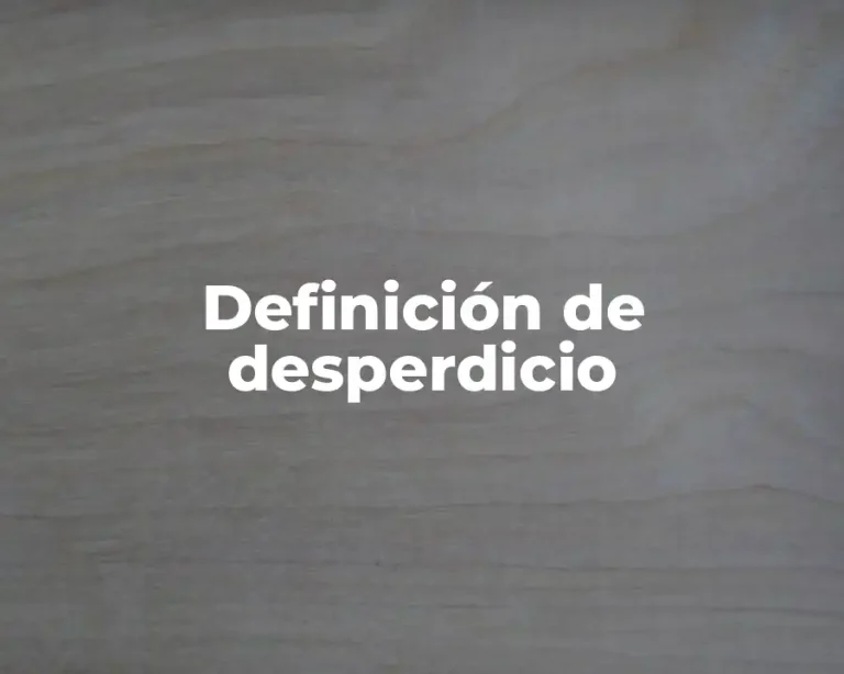 Definición de desperdicio