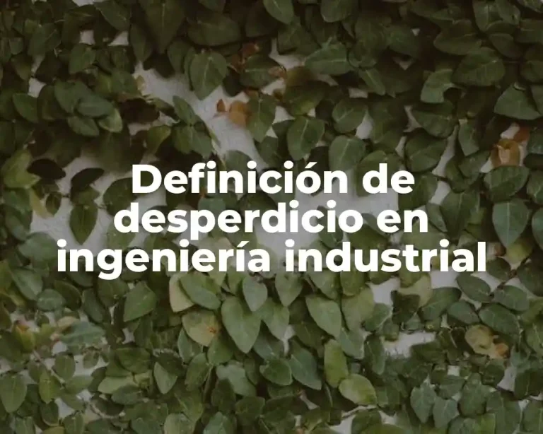 Definición de desperdicio en ingeniería industrial
