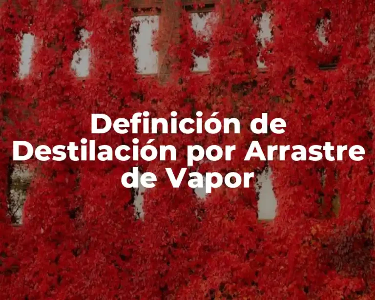 Definición de Destilación por Arrastre de Vapor