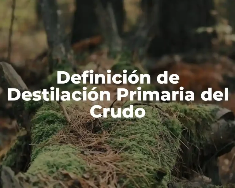 Definición de Destilación Primaria del Crudo