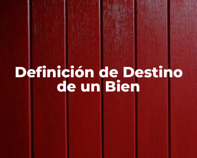 Definición de Destino de un Bien