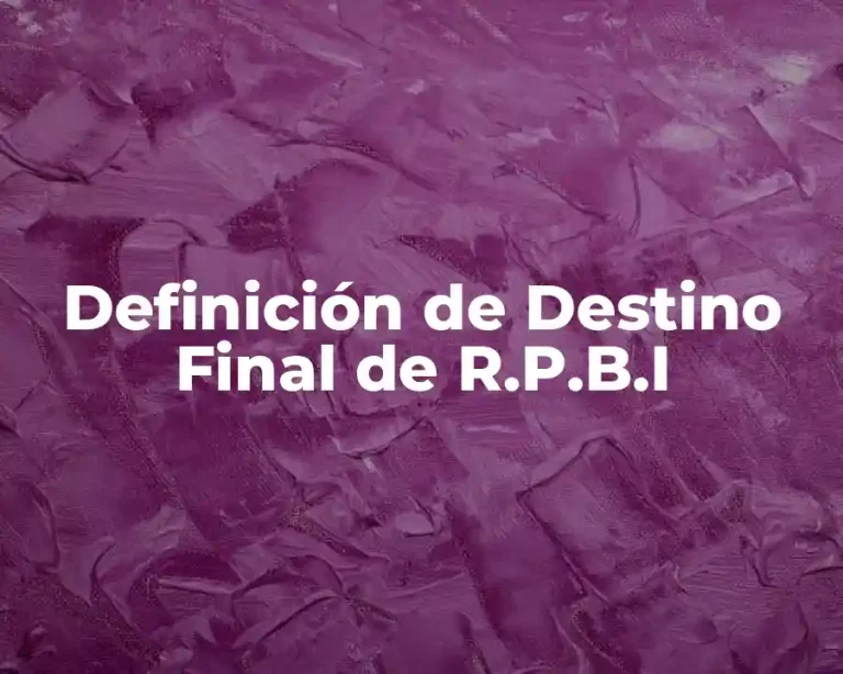 Definición de Destino Final de R.P.B.I