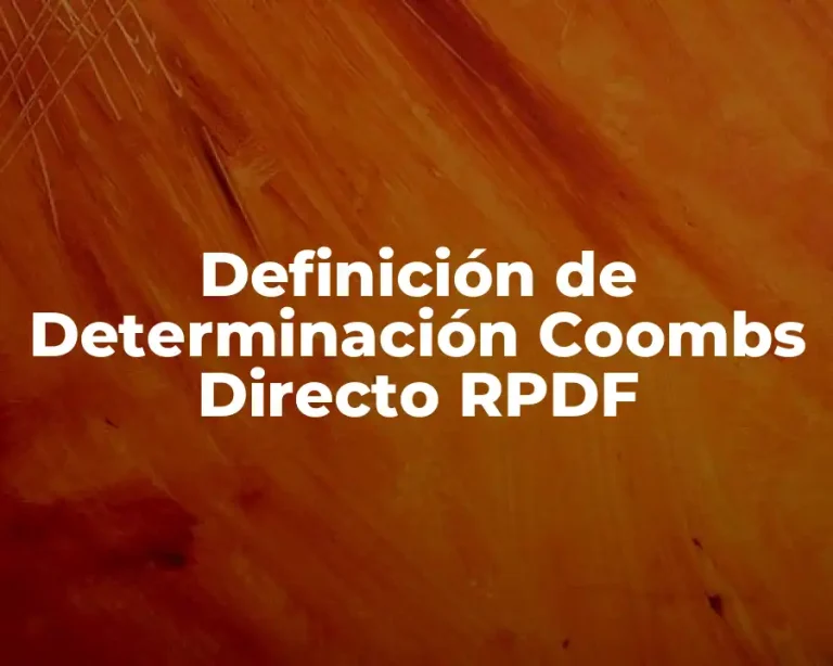 Definición de Determinación Coombs Directo RPDF