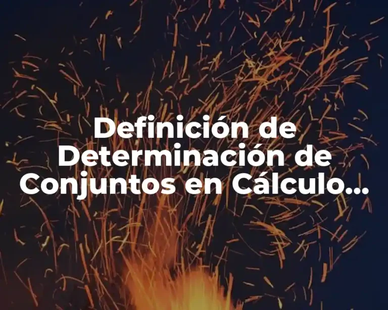 Definición de Determinación de Conjuntos en Cálculo Diferencial