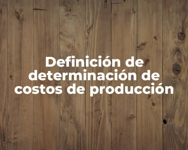 Definición de determinación de costos de producción