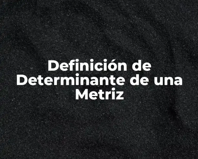 Definición de Determinante de una Metriz