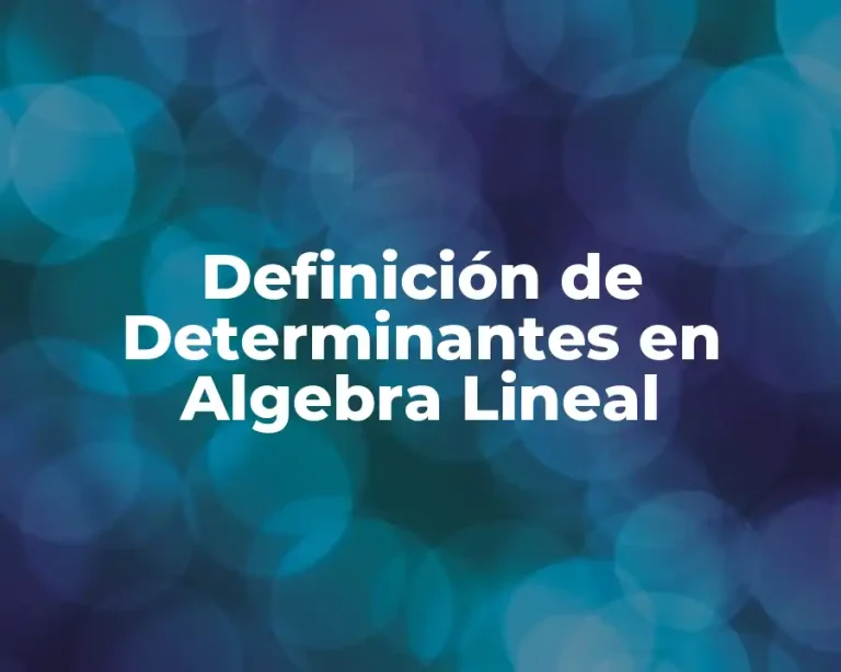 Definición de Determinantes en Algebra Lineal