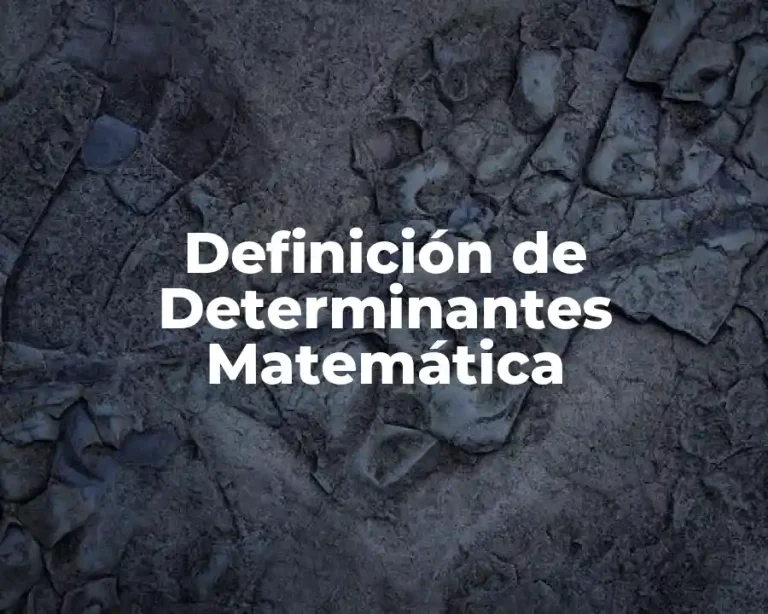 Definición de Determinantes Matemática