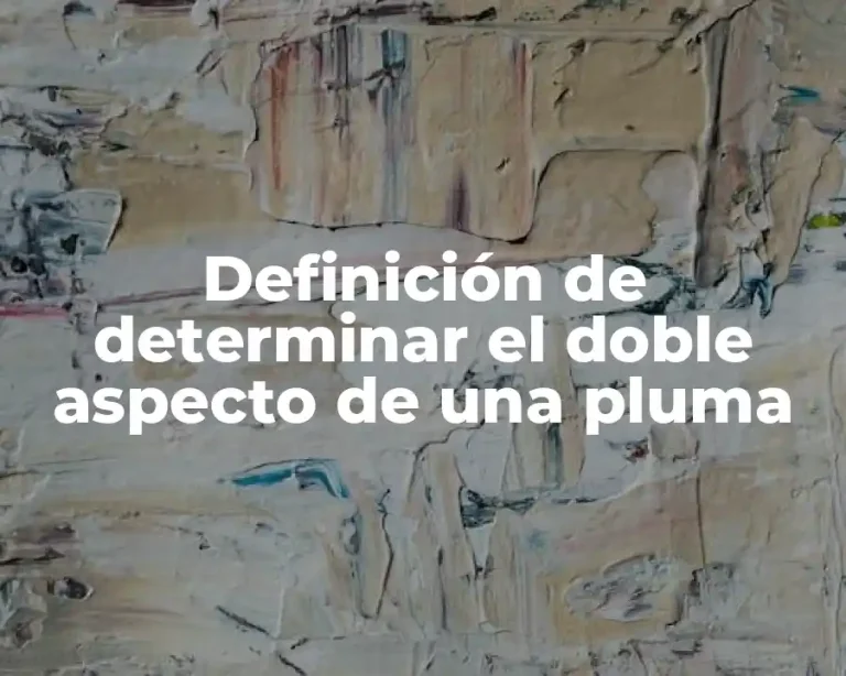 Definición de determinar el doble aspecto de una pluma