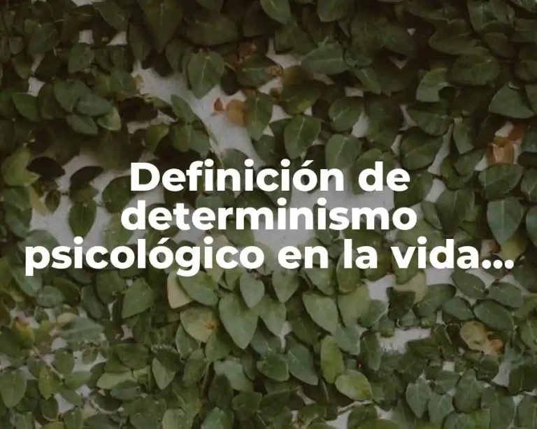 Definición de determinismo psicológico en la vida cotidiana