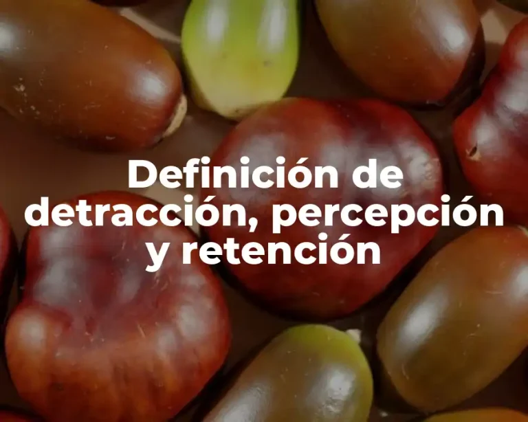 Definición de detracción, percepción y retención