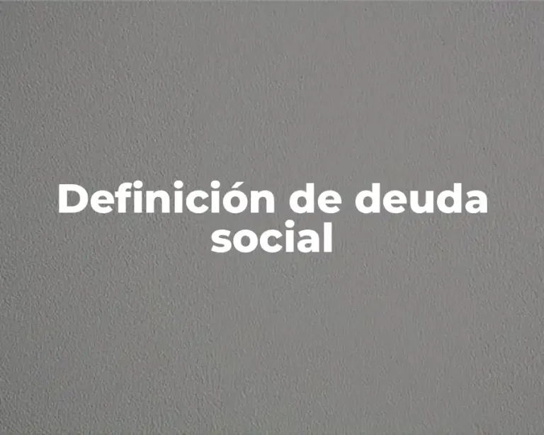 Definición de deuda social