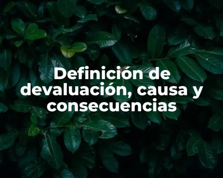 Definición de devaluación, causa y consecuencias