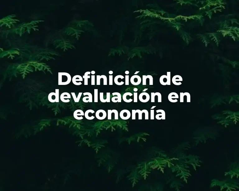 Definición de devaluación en economía