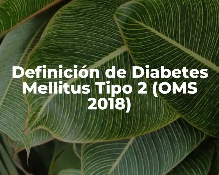 Definición de Diabetes Mellitus Tipo 2 (OMS 2018)