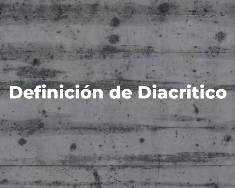 Definición de Diacritico