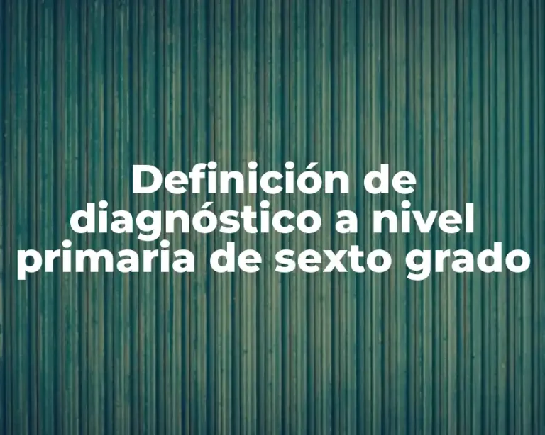 Definición de diagnóstico a nivel primaria de sexto grado