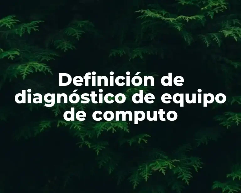 Definición de diagnóstico de equipo de computo