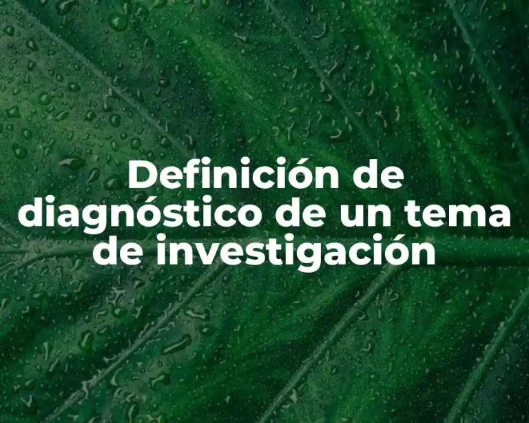 Definición de diagnóstico de un tema de investigación