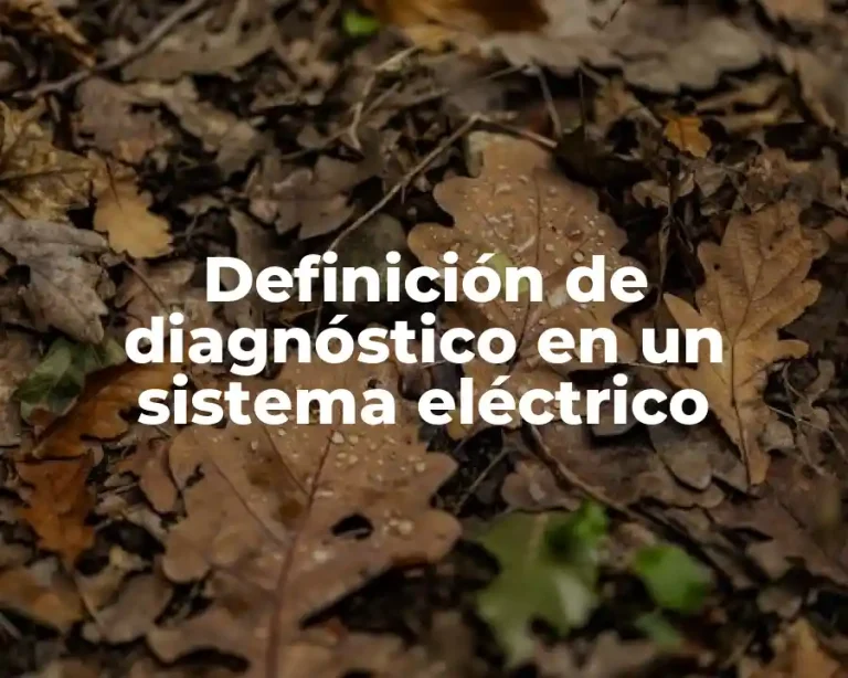 Definición de diagnóstico en un sistema eléctrico