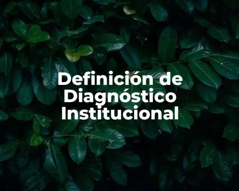 Definición de Diagnóstico Institucional