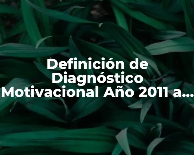 Definición de Diagnóstico Motivacional Año 2011 a 2017