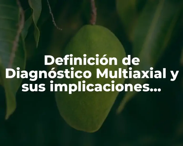 Definición de Diagnóstico Multiaxial y sus implicaciones clínicas
