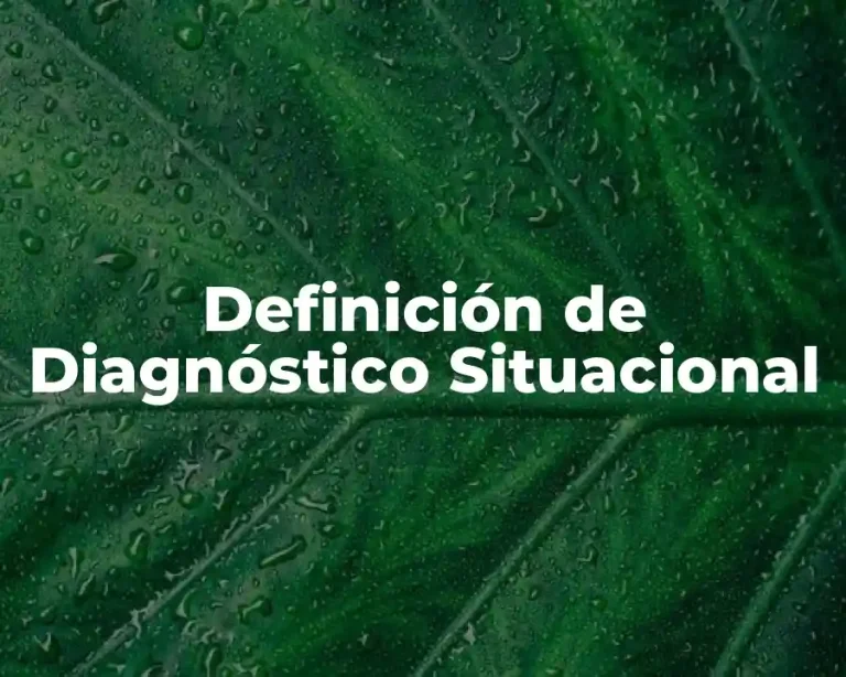 Definición de Diagnóstico Situacional