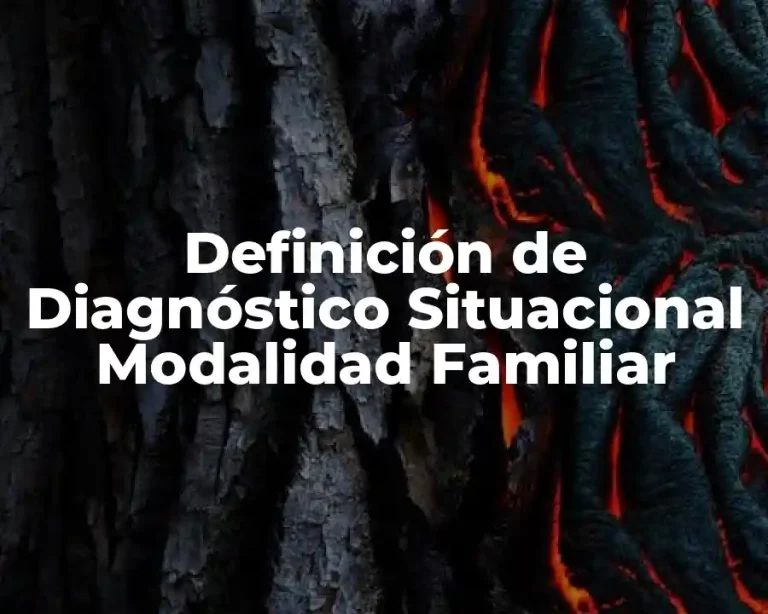 Definición de Diagnóstico Situacional Modalidad Familiar