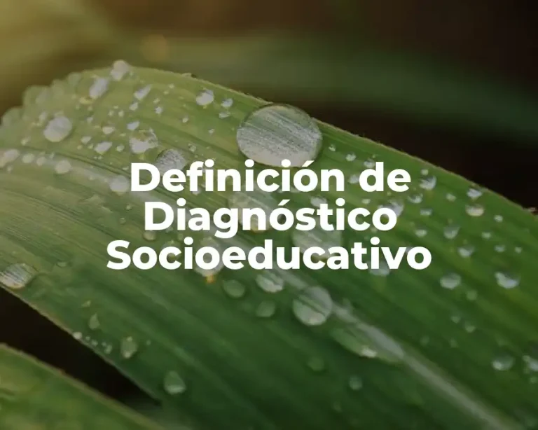 Definición de Diagnóstico Socioeducativo