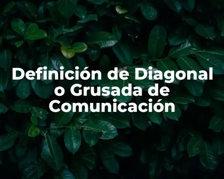 Definición de Diagonal o Grusada de Comunicación