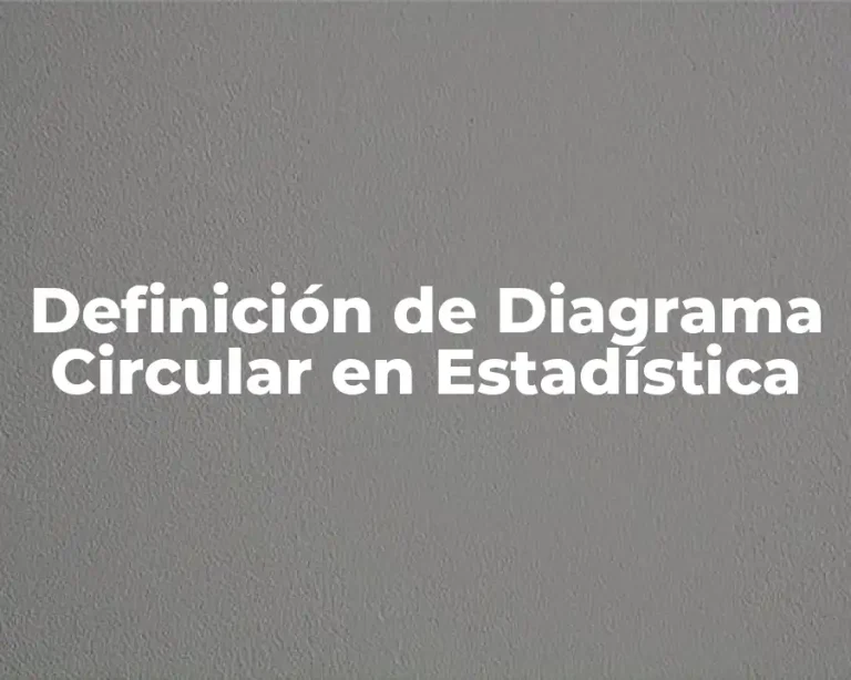 Definición de Diagrama Circular en Estadística