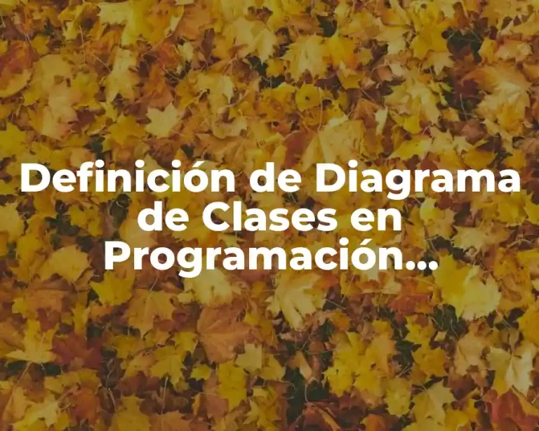 Definición de Diagrama de Clases en Programación Orientada a Objetos