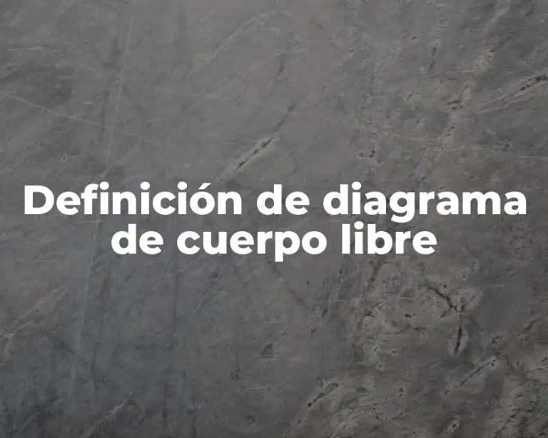 Definición de diagrama de cuerpo libre