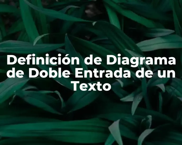Definición de Diagrama de Doble Entrada de un Texto