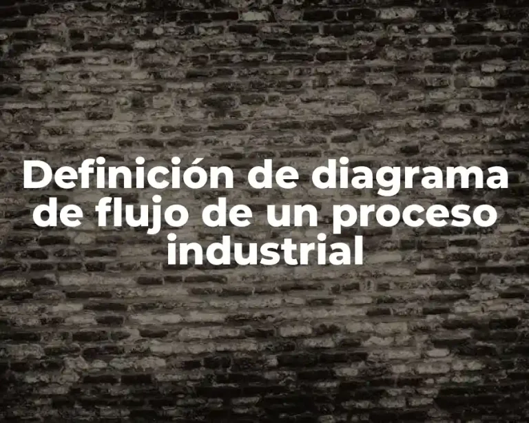 Definición de diagrama de flujo de un proceso industrial