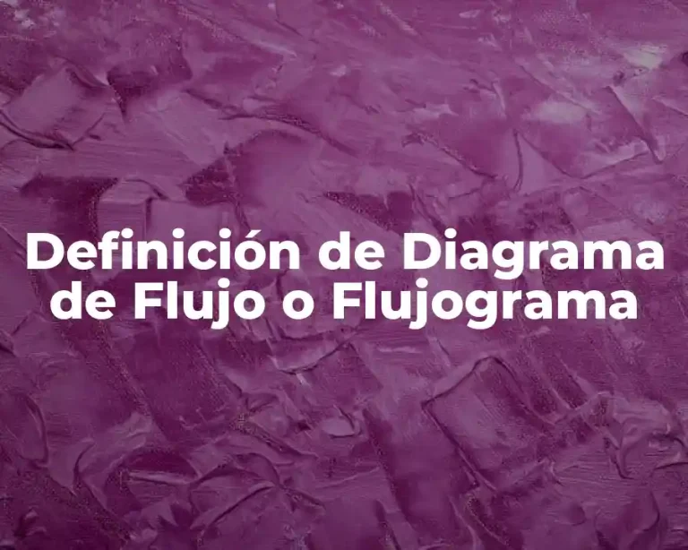 Definición de Diagrama de Flujo o Flujograma