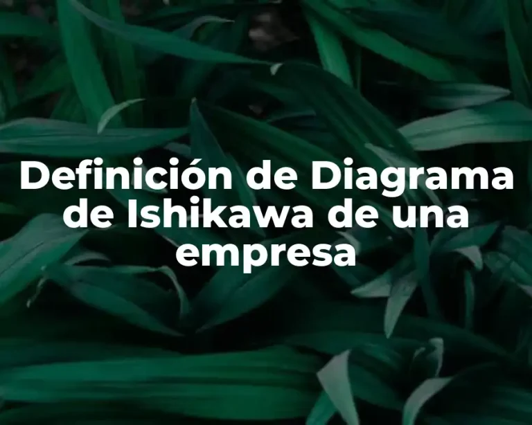 Definición de Diagrama de Ishikawa de una empresa