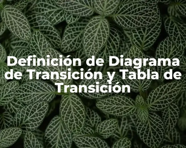 Definición de Diagrama de Transición y Tabla de Transición