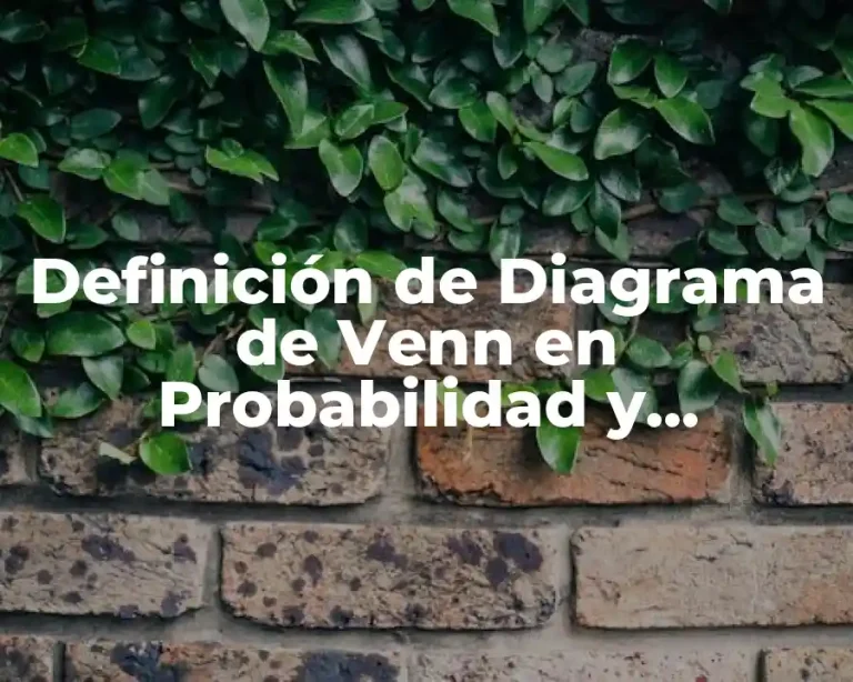 Definición de Diagrama de Venn en Probabilidad y Estadística