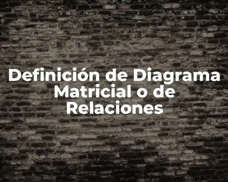 Definición de Diagrama Matricial o de Relaciones