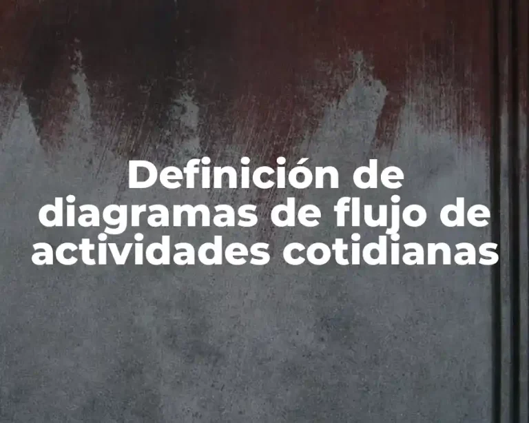 Definición de diagramas de flujo de actividades cotidianas