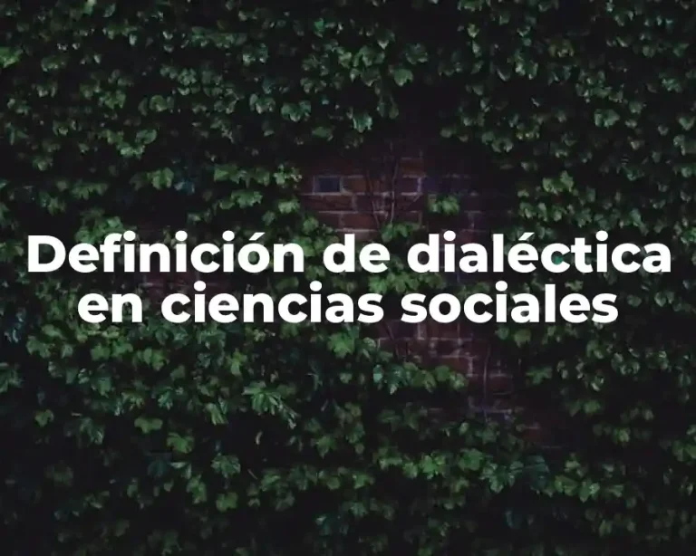 Definición de dialéctica en ciencias sociales