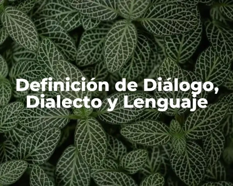Definición de Diálogo, Dialecto y Lenguaje