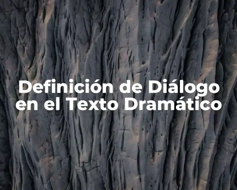 Definición de Diálogo en el Texto Dramático