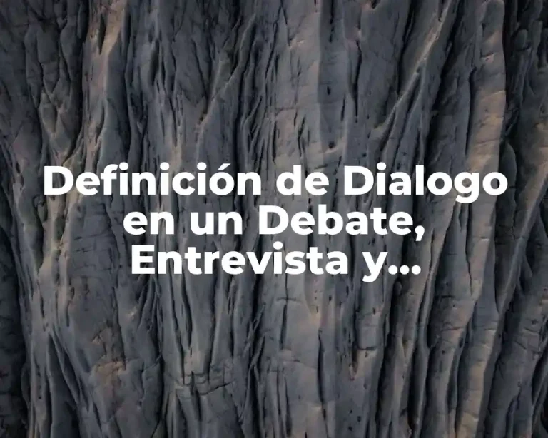 Definición de Dialogo en un Debate, Entrevista y Conversación